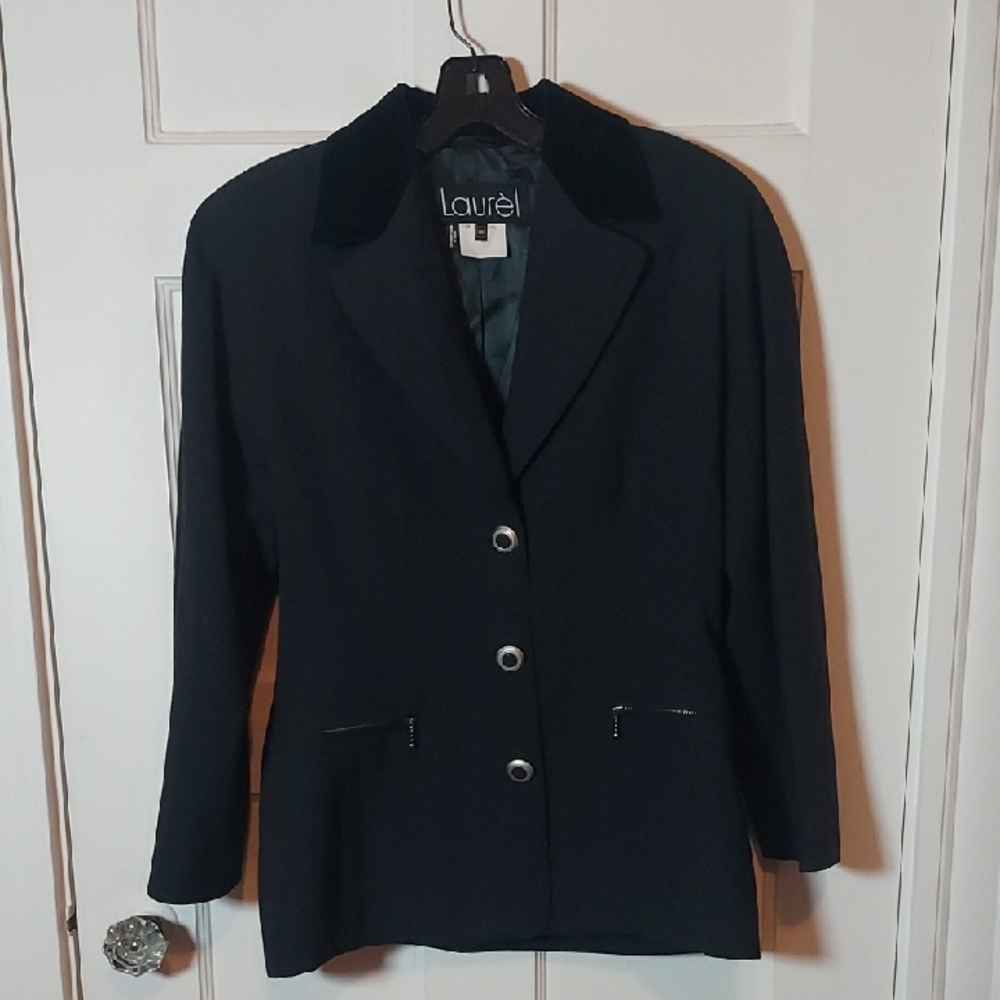Vintage 80s Laurel Wool Equestrian Blazer Size 38